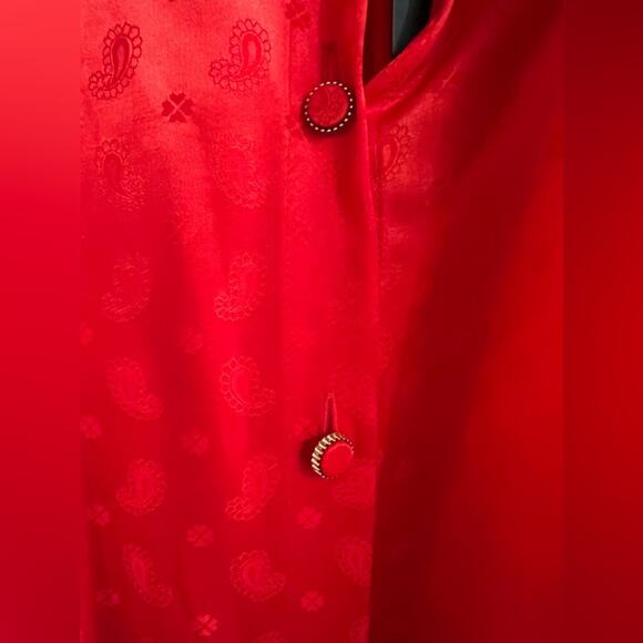 NWT The Kooples FORMAL RED JACQUARD DRESS Sz 2 - Picture 6 of 15